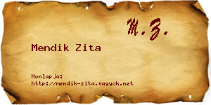 Mendik Zita névjegykártya